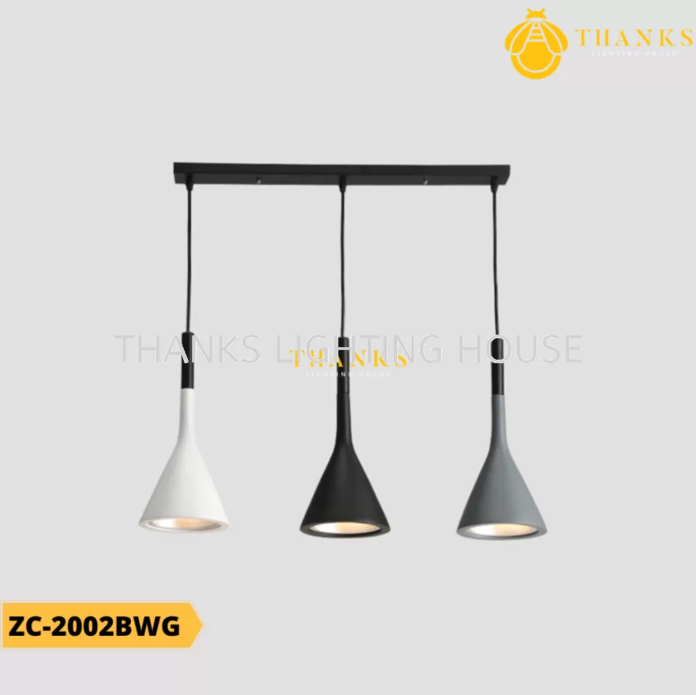 ZC-2002BWG 3 Heads Pendant Light