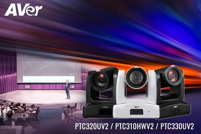 AVER Professional PTZ Cameras PTC310HWV2 AI Auto Tracking PTZ Camera – SRT Ready * 2 Megapixels, 1/2.8" 1080p Exmor CMOS, Full HD Resolution * HDMI, IP, USB 3.1 Type-B, 1080p 60fps. TV Line: 900 (Center/Wide) * Presenter and Zone Tracking Modes, Human Detection AI, Intuitive Web UI * 12X Optical Zoom, 12X Digital Zoom, Front & Side IR Sensor, Sleep Mode, 2kg