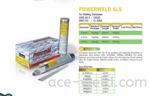 Powerweld AL5 ALUMINIUM ELECTRODE