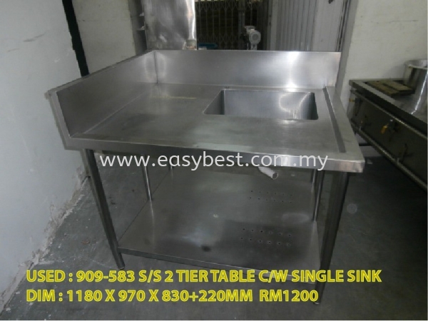 USED : 909-583 (S/S BIG SINK C/W TABLE) Used-Kitchen Equipments Seri Kembangan, Selangor, Kuala Lumpur (KL), Batu Caves, Malaysia Supplier, Supplies, Manufacturer, Design, Renovation | Easy Best Marketing Sdn Bhd