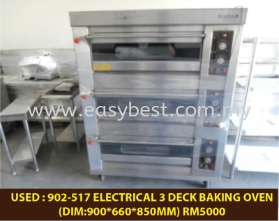USED : 902-517 ELECTRICAL 3 DECK BAKING OVEN