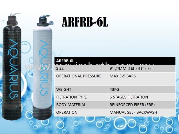 AQUARIUS ARFRB-6L AQUARIUS Outdoor Water Filter Water Filter Puchong, Selangor, Kuala Lumpur (KL), Malaysia Supplier, Suppliers, Supplies, Supply | Maxim Bath & Kitchen Gallery Sdn Bhd