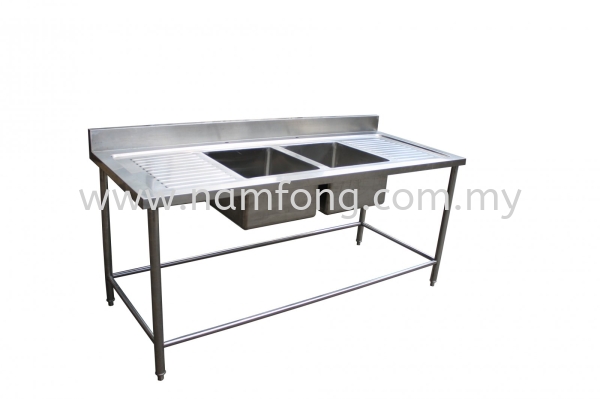 Double Bowl Sink Table Stainless Steel Sink Stainless Steel Fabrication Malaysia, Kuala Lumpur (KL), Selangor Manufacturer, Supplier, Supply, Supplies | NAM FONG STAINLESS STEEL ENGINEERING SDN BHD