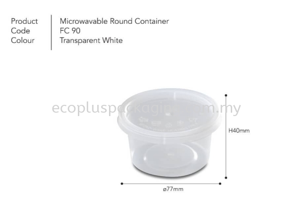 4oz Round Container with Lid Round Container  PP Container Selangor, Malaysia, Kuala Lumpur (KL), Shah Alam Supplier, Suppliers, Supply, Supplies | Eco Plus Packaging