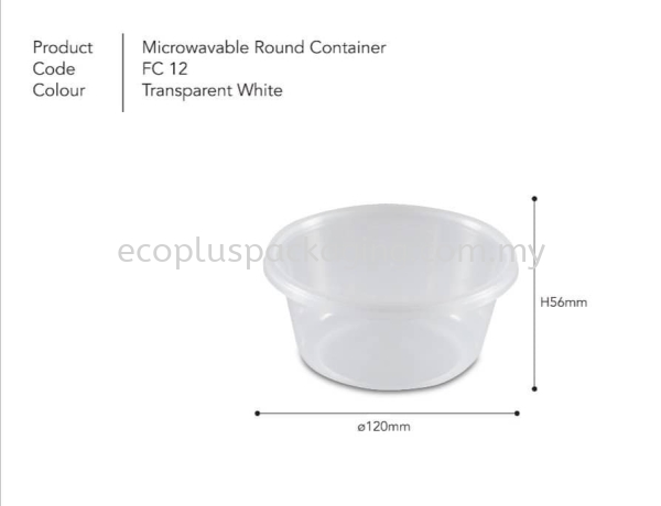 12oz Round Container with Lid Round Container  PP Container Selangor, Malaysia, Kuala Lumpur (KL), Shah Alam Supplier, Suppliers, Supply, Supplies | Eco Plus Packaging