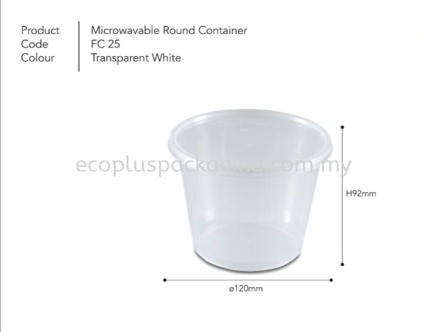 25oz Round Container with Lid Round Container  PP Container Selangor, Malaysia, Kuala Lumpur (KL), Shah Alam Supplier, Suppliers, Supply, Supplies | Eco Plus Packaging