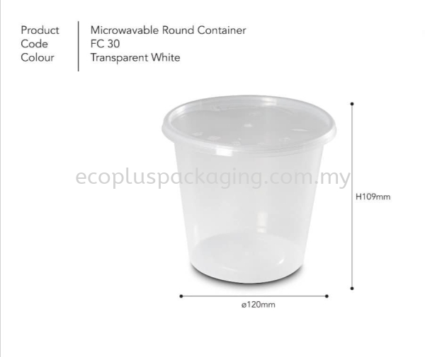 30oz Round Container with Lid Round Container  PP Container Selangor, Malaysia, Kuala Lumpur (KL), Shah Alam Supplier, Suppliers, Supply, Supplies | Eco Plus Packaging