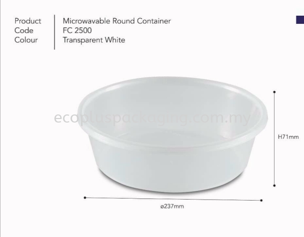 2500 Round Container with Lid Round Container  PP Container Selangor, Malaysia, Kuala Lumpur (KL), Shah Alam Supplier, Suppliers, Supply, Supplies | Eco Plus Packaging
