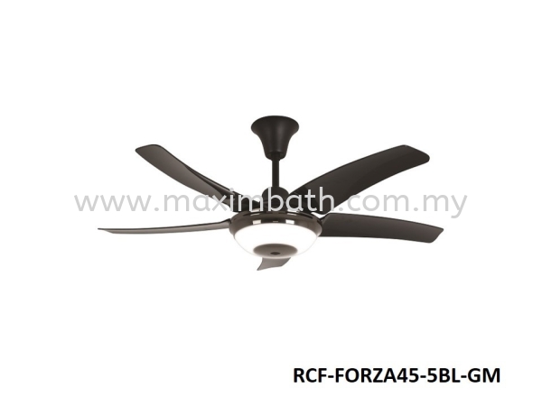 RCF-FORZA45-5BL-GM Rubine Decorative Ceiling Fan Puchong, Selangor, Kuala Lumpur (KL), Malaysia Supplier, Suppliers, Supplies, Supply | Maxim Bath & Kitchen Gallery Sdn Bhd