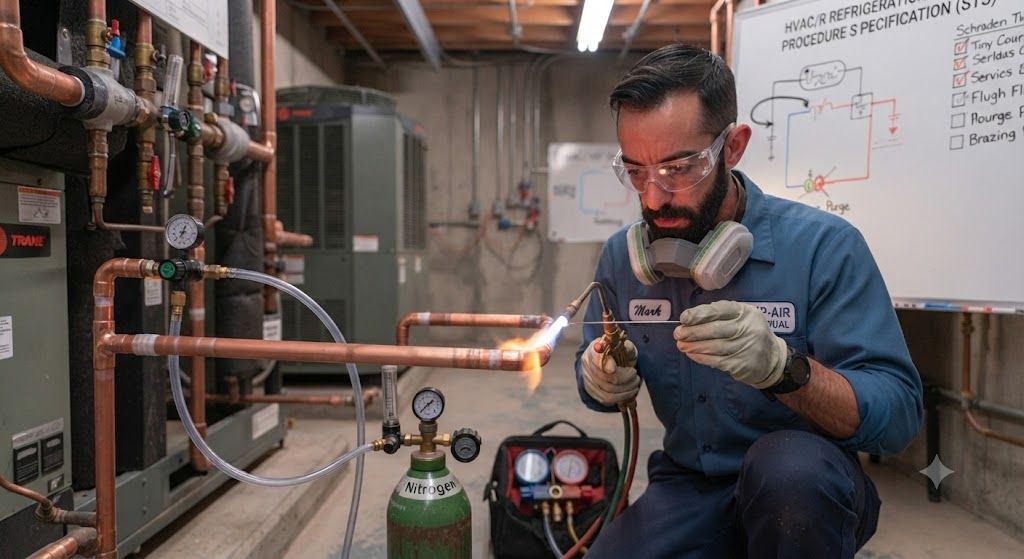 copper refrigeration line brazing joint techniques