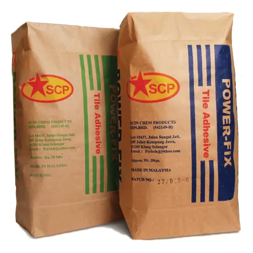 SCP Power-Fix (C1) Tile Adhesive for fixing ceramic tile on wall and floor. Simen gum untuk melekat jubin saiz kecil pada lantai dan dinding.