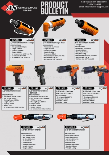 PRODUCT BULLETIN SP TOOLS PNEUMATIC TOOLS