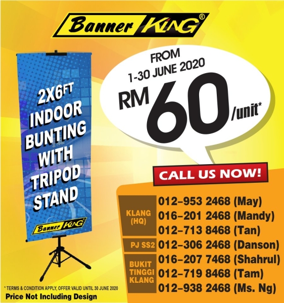 Bunting Printing + Tripod Stand Bunting Banner Selangor, Malaysia, Kuala Lumpur (KL), Klang, Puchong, Petaling Jaya (PJ) Supplier, Suppliers, Supply, Supplies | Bannerking Sdn Bhd