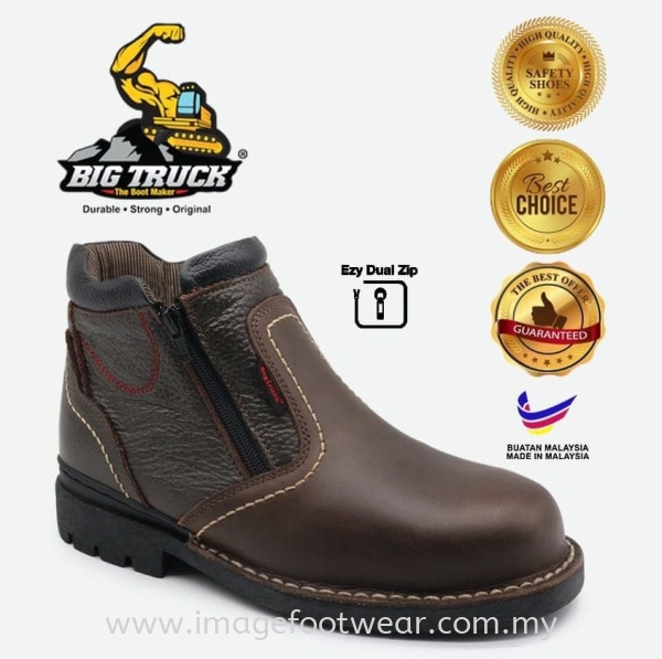 BIG TRUCK Mid Cut Men Safety Shoes BT8025 - BROWN Colour BRANDED Men and Ladies Safety Boots. Malaysia, Selangor, Kuala Lumpur (KL) Retailer | IMAGE FOOTWEAR COLLECTION SDN BHD