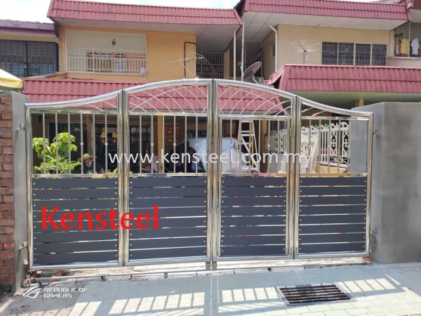 wood colour main gate72 Stainless Steel Wood Colour Main Gate Seri Kembangan, Selangor, Kuala Lumpur, KL, Malaysia. Supplier, Suppliers, Supplies, Supply | Kensteel