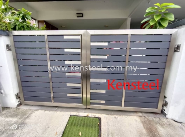 wood colour main gate69 Stainless Steel Wood Colour Main Gate Seri Kembangan, Selangor, Kuala Lumpur, KL, Malaysia. Supplier, Suppliers, Supplies, Supply | Kensteel