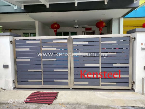 wood colour main gate70 Stainless Steel Wood Colour Main Gate Seri Kembangan, Selangor, Kuala Lumpur, KL, Malaysia. Supplier, Suppliers, Supplies, Supply | Kensteel