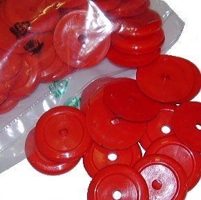 RED PLASTIC WASHERS (100)