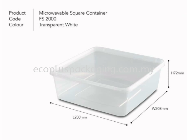 SQ5 Square Container with Lid Square Container PP Container Selangor, Malaysia, Kuala Lumpur (KL), Shah Alam Supplier, Suppliers, Supply, Supplies | Eco Plus Packaging