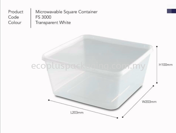 SQ7 Square Container with Lid Square Container PP Container Selangor, Malaysia, Kuala Lumpur (KL), Shah Alam Supplier, Suppliers, Supply, Supplies | Eco Plus Packaging