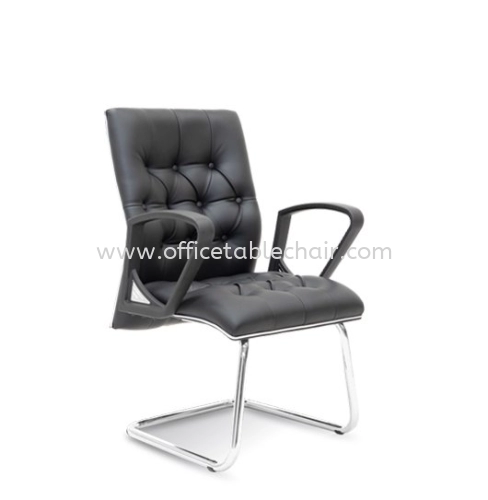 ZYRON DIRECTOR VISITOR LEATHER CHAIR WITH CHROME TRIMMING LINE