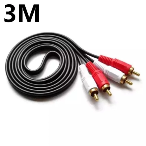 Audio AV Cable - 2 RCA to 2 RCA - Male to Male - Red and White -  3M 