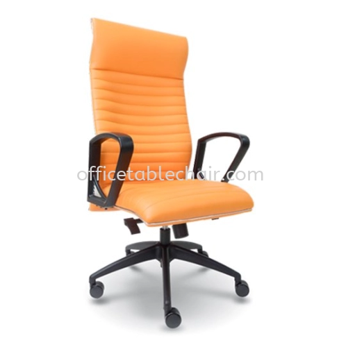 JOME EXECUTIVE HIGH BACK PU CHAIR WITH CHROME TRIMMING LINE