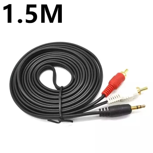 Audio AV Cable - 3.5 MM Male Jack to 2 RCA Male Stereo Red White 1.5M
