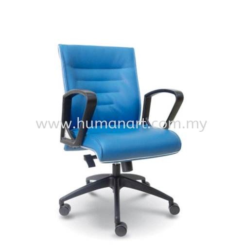 HALLEN EXECUTIVE LOW BACK LEATHER OFFICE CHAIR WITH CHROME TRIMMING LINE- taman puchong utama | cyber jaya | pudu plaza