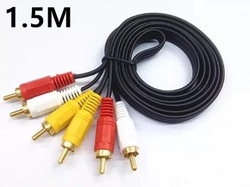 Audio AV DVD TV Cable - 3 RCA to 3 RCA - Male to Male - Red White Yellow -1.5M