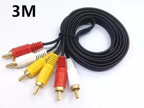 Audio AV DVD TV Cable - 3 RCA to 3 RCA - Male to Male - Red White Yellow -3M