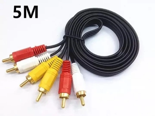 Audio AV DVD TV Cable - 3 RCA to 3 RCA - Male to Male - Red White Yellow -5M 