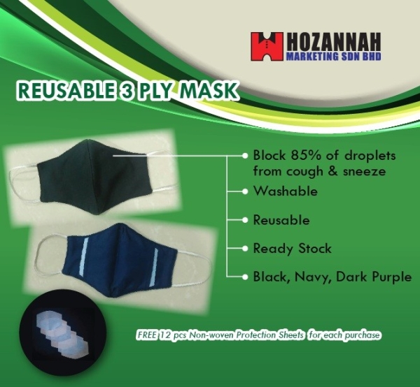 Reusable 3 Ply Cotton Mask Others Selangor, Malaysia, Kuala Lumpur (KL), Kuala Langat Supplier, Suppliers, Supply, Supplies | Hozannah Marketing Sdn Bhd