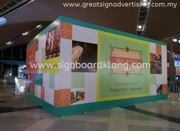 Delicacies of Malaysia Kiosk Mall Hording Board at KLIA Sepang Kuala Lumpur SHOPPING MALL HOARDING BOARD Selangor, Malaysia, Kuala Lumpur (KL), Kuantan, Klang, Pahang Manufacturer, Maker, Installation, Supplier | Great Sign Advertising (M) Sdn Bhd