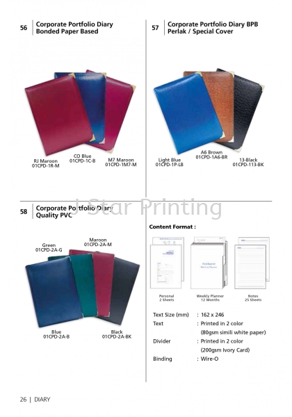 Corporate Portfolio Diary Diary & Organizer Premium Gift Products Puchong, Selangor, Malaysia, Kuala Lumpur (KL) Supplier, Suppliers, Supply, Supplies | J Star Printing