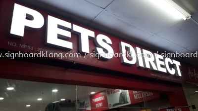 Pets direct 3D LED channel box up lettering signage at subang mydin 