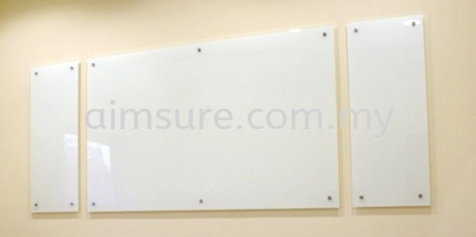Tempered glass writing board 3 pcs on wall
