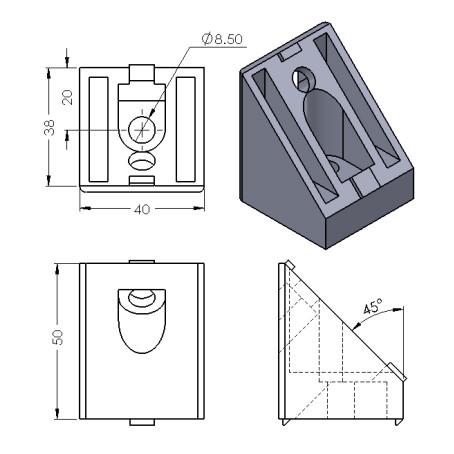 CP-45GE40X40-8 GUSSET ELEMENT ACCESSORIES Malaysia, Selangor, Kuala Lumpur (KL), Puchong Supplier, Suppliers, Supply, Supplies | Compact MT Engineering Sdn Bhd