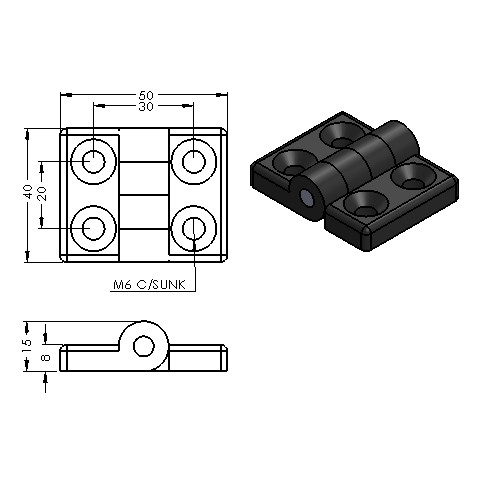 CP-H30X30-8 HINGE ACCESSORIES Malaysia, Selangor, Kuala Lumpur (KL), Puchong Supplier, Suppliers, Supply, Supplies | Compact MT Engineering Sdn Bhd