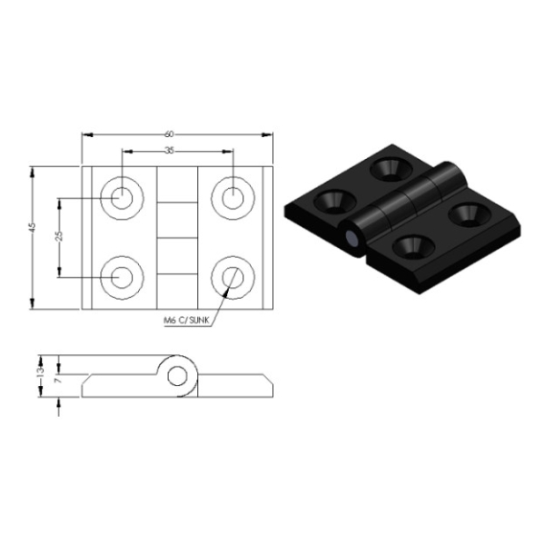 CP-HZC30X40-8 HINGE ACCESSORIES Malaysia, Selangor, Kuala Lumpur (KL), Puchong Supplier, Suppliers, Supply, Supplies | Compact MT Engineering Sdn Bhd