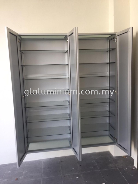 shoes case aluminium ( silver) with composite panel ( silver)  shoes case cabinet aluminium Selangor, Malaysia, Kuala Lumpur (KL), Cheras Supplier, Installation, Supply, Supplies | GL GLASS & ALUMINIUM TRADING