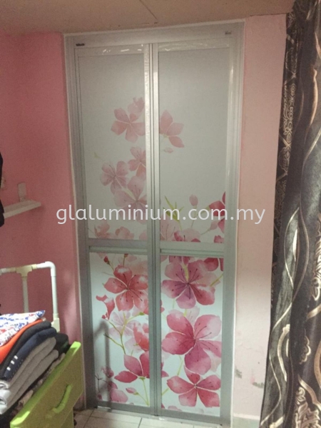 aluminium door ( Bi-fold silver) with composite panel pictures  Bi- Fold Door Selangor, Malaysia, Kuala Lumpur (KL), Cheras Supplier, Installation, Supply, Supplies | GL GLASS & ALUMINIUM TRADING