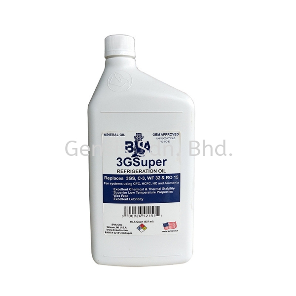 3G Super Refrigeration 1Quart BVA Oils Selangor, Malaysia, Kuala Lumpur (KL), Shah Alam Supplier, Suppliers, Supply, Supplies | Gensis Sdn Bhd