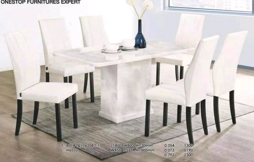 Marble Table Dinning Set Table with Chairs 