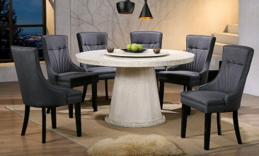 Round Marble Table Dinning Set Table with Chairs