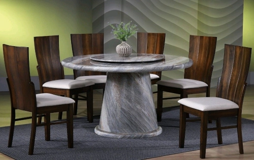 Round Marble Table Dinning Set Table with Chairs 