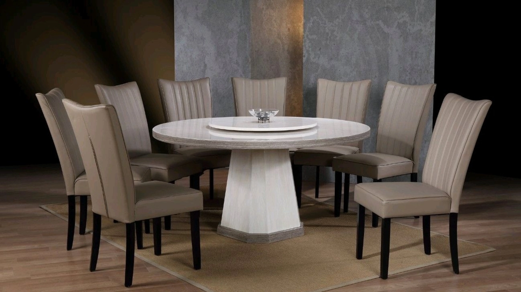 Round Marble Table Dinning Set Table with Chairs 