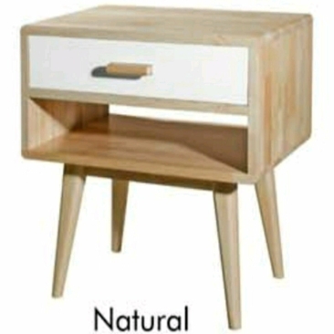Scandinavian Full solid rubberwood bedside table-4