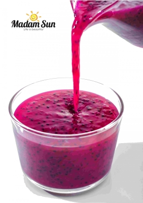 Red Dragon Fruit Puree with Seeds 