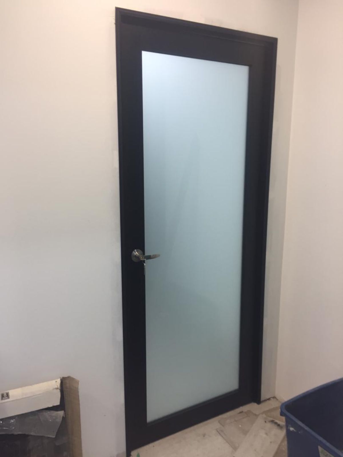 Powder Coating Black With 5mm Clear Glass Frosted Aluminium Swing Doors Selangor Malaysia Kuala Lumpur